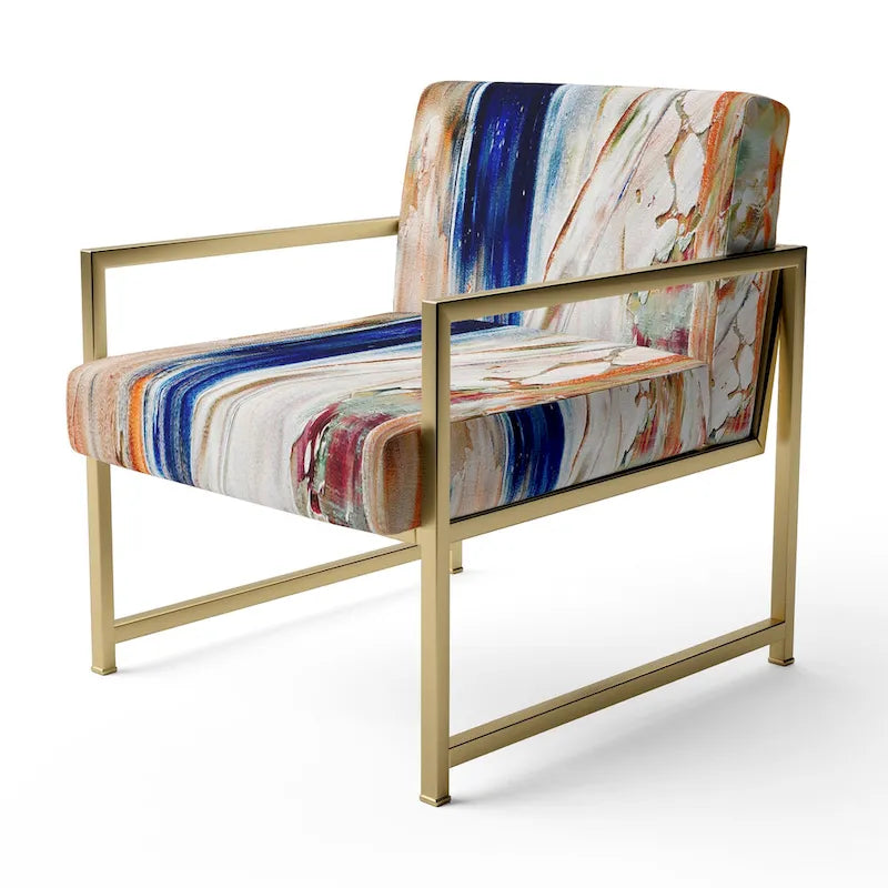 Fauteuil d'appoint et fauteuil rembourrés modernes Colorful Abstract Painting Strokes II