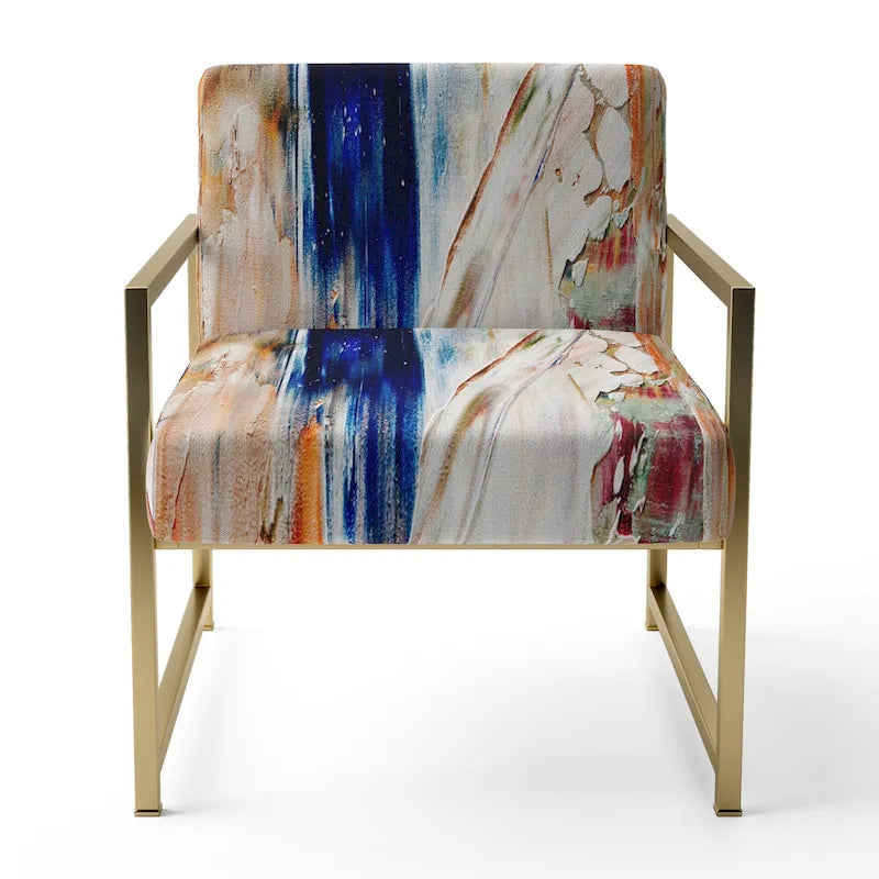 Fauteuil d'appoint et fauteuil rembourrés modernes Colorful Abstract Painting Strokes II