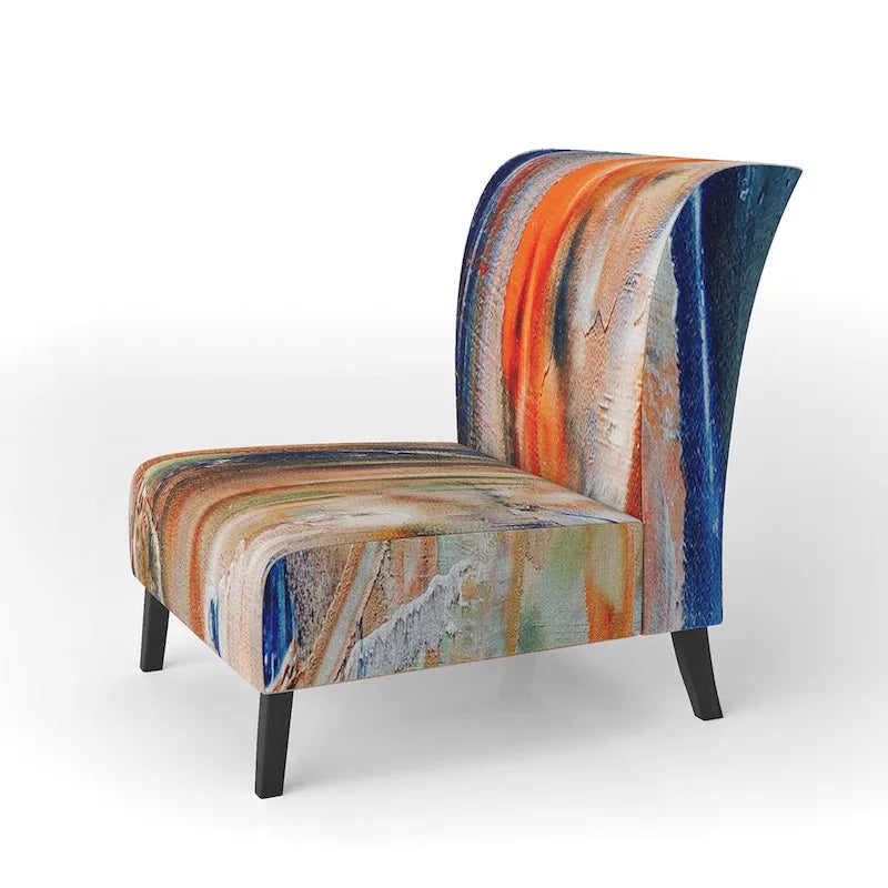 Fauteuil d'appoint et fauteuil rembourrés modernes Colorful Abstract Painting Strokes II