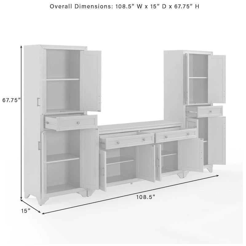 Ensemble de divertissement 3 pièces - 15x108.5x67.75