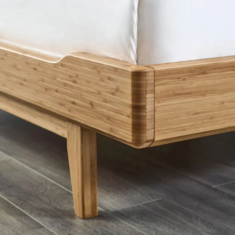 Ensemble de chambre Queen 4 pièces avec plateforme et commode couleur dorée