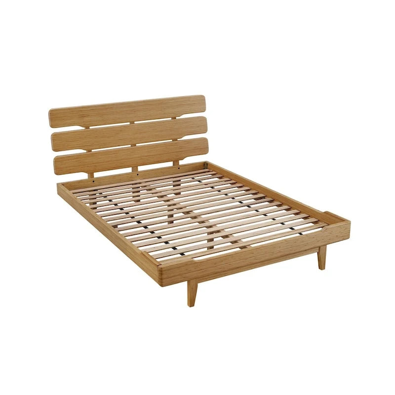 Ensemble de chambre Queen 4 pièces avec plateforme et commode couleur dorée