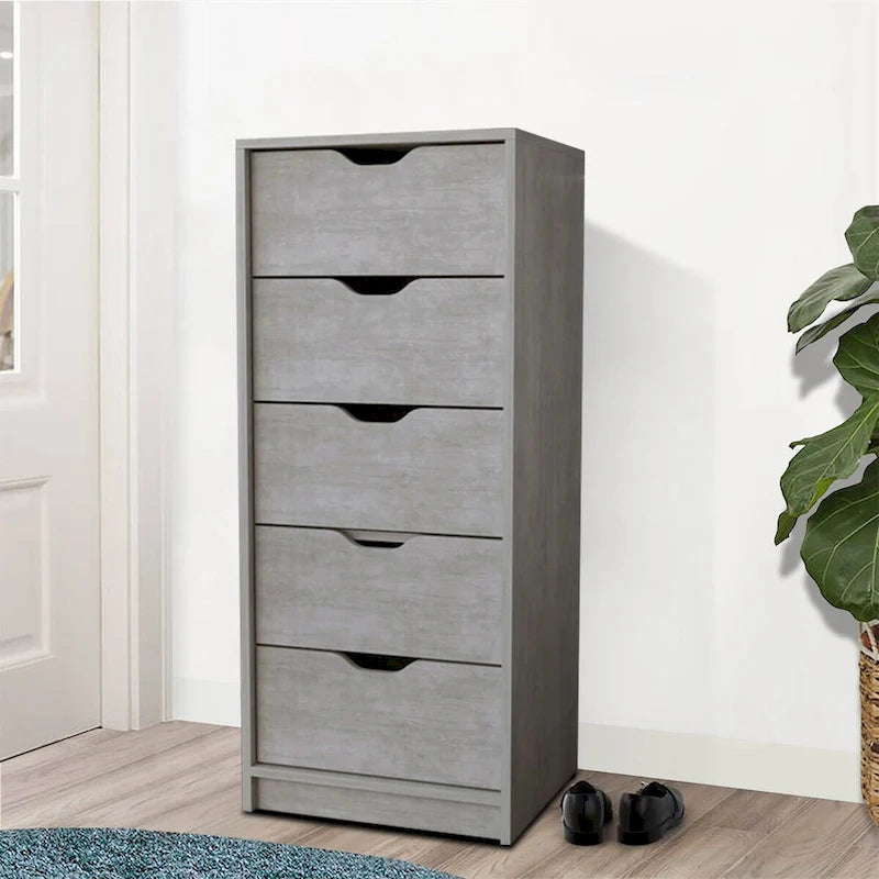 Commode de rangement verticale minimaliste vintage à 5 tiroirs
