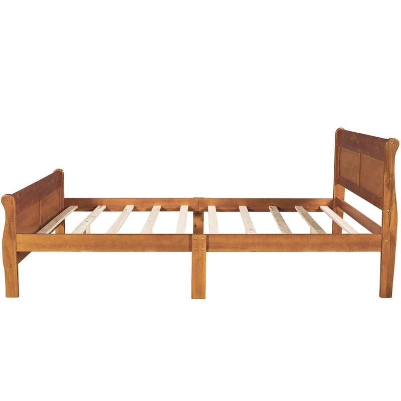 Lit plate-forme en bois Queen Size avec tête de lit