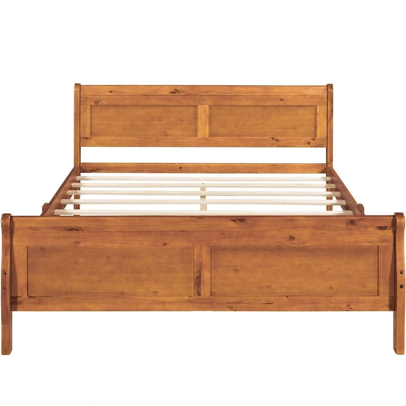 Lit plate-forme en bois Queen Size avec tête de lit