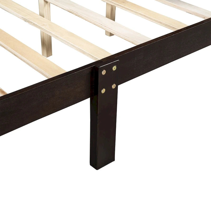 Lit plate-forme en bois Queen Size avec tête de lit
