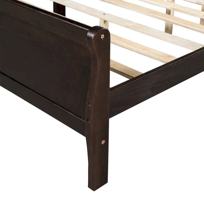 Lit plate-forme en bois Queen Size avec tête de lit