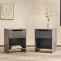 Table de chevet moderne à 1 tiroir avec niche de rangement (Lot de 2)