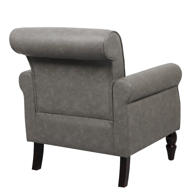Fauteuil accent cuir synthétique avec 2 clous décoratifs