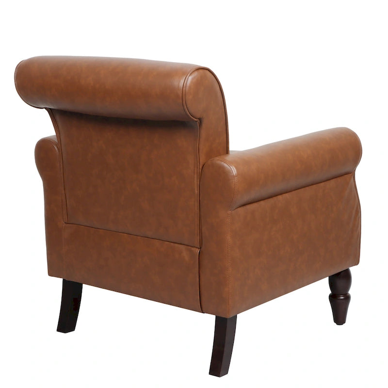 Fauteuil accent cuir synthétique avec 2 clous décoratifs