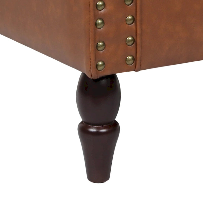 Fauteuil accent cuir synthétique avec 2 clous décoratifs