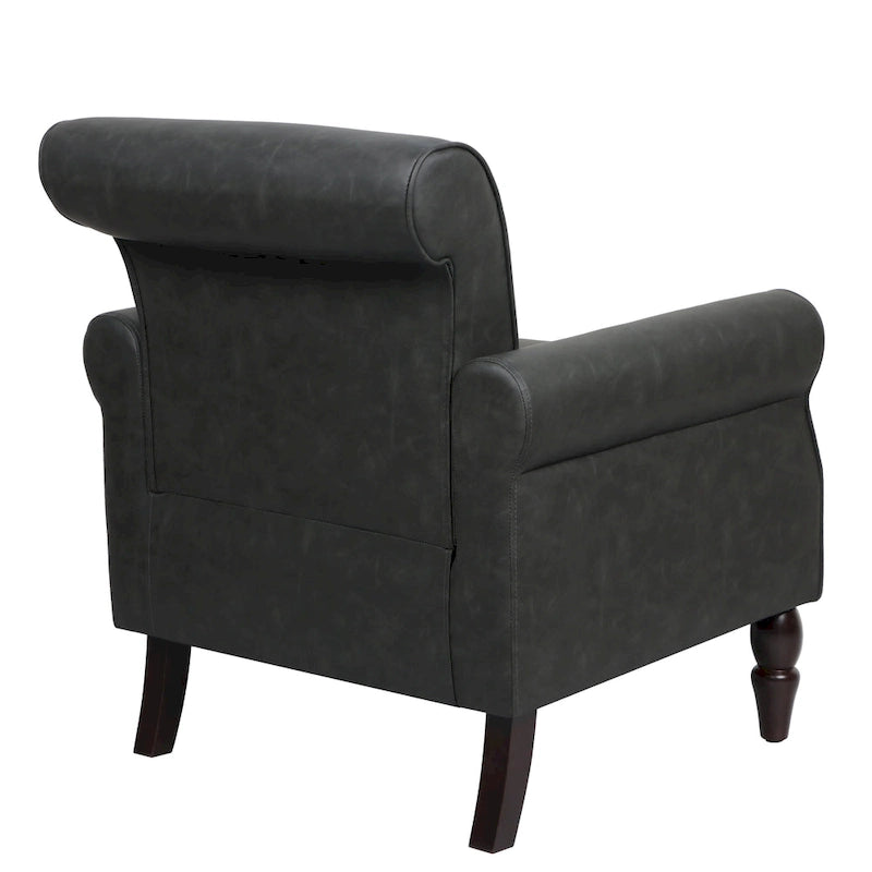 Fauteuil accent cuir synthétique avec 2 clous décoratifs