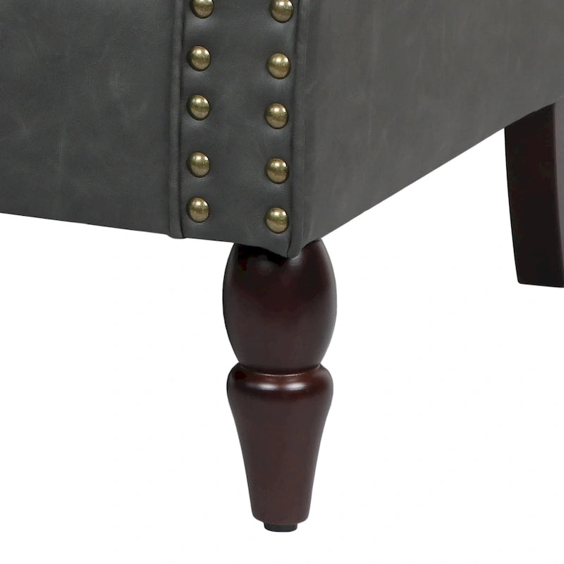Fauteuil accent cuir synthétique avec 2 clous décoratifs