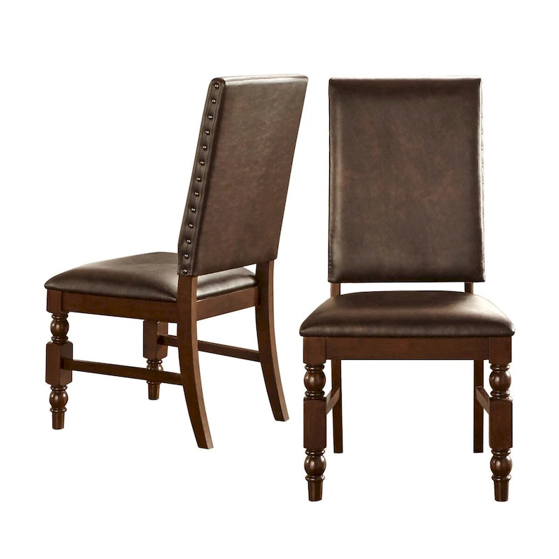 Chaises de salle à manger capitonnées avec garniture cloutée (lot de 2)