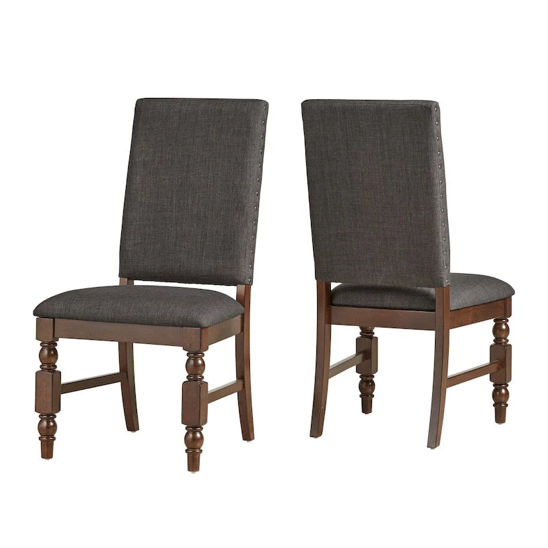 Chaises de salle à manger capitonnées avec garniture cloutée (lot de 2)