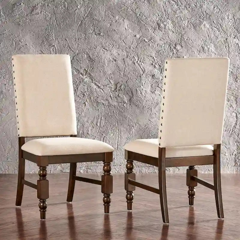 Chaises de salle à manger capitonnées avec garniture cloutée (lot de 2)