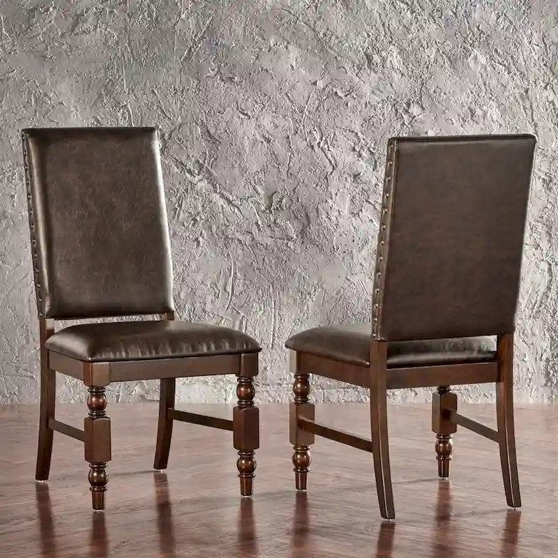 Chaises de salle à manger capitonnées avec garniture cloutée (lot de 2)
