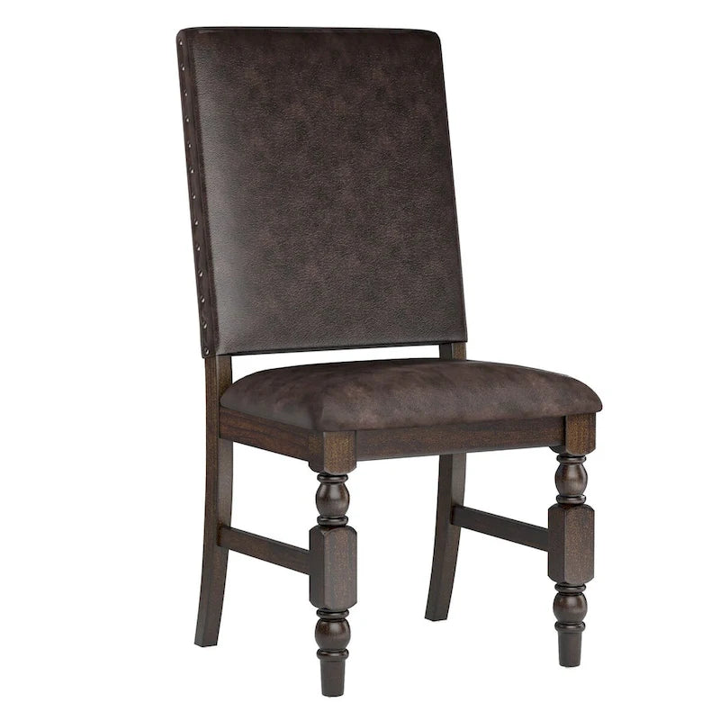 Chaises de salle à manger capitonnées avec garniture cloutée (lot de 2)