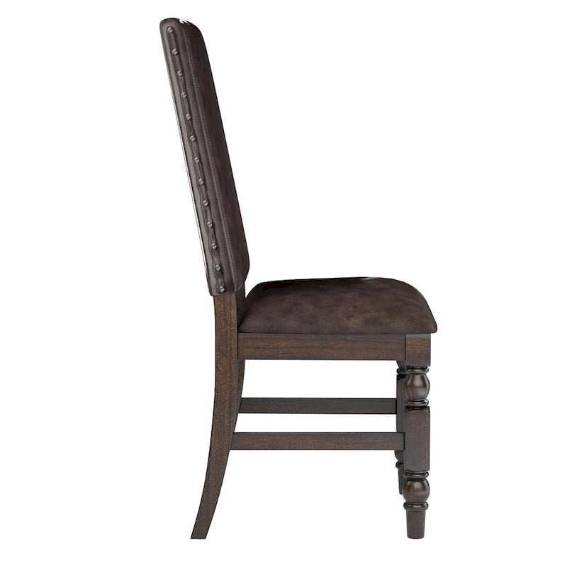 Chaises de salle à manger capitonnées avec garniture cloutée (lot de 2)