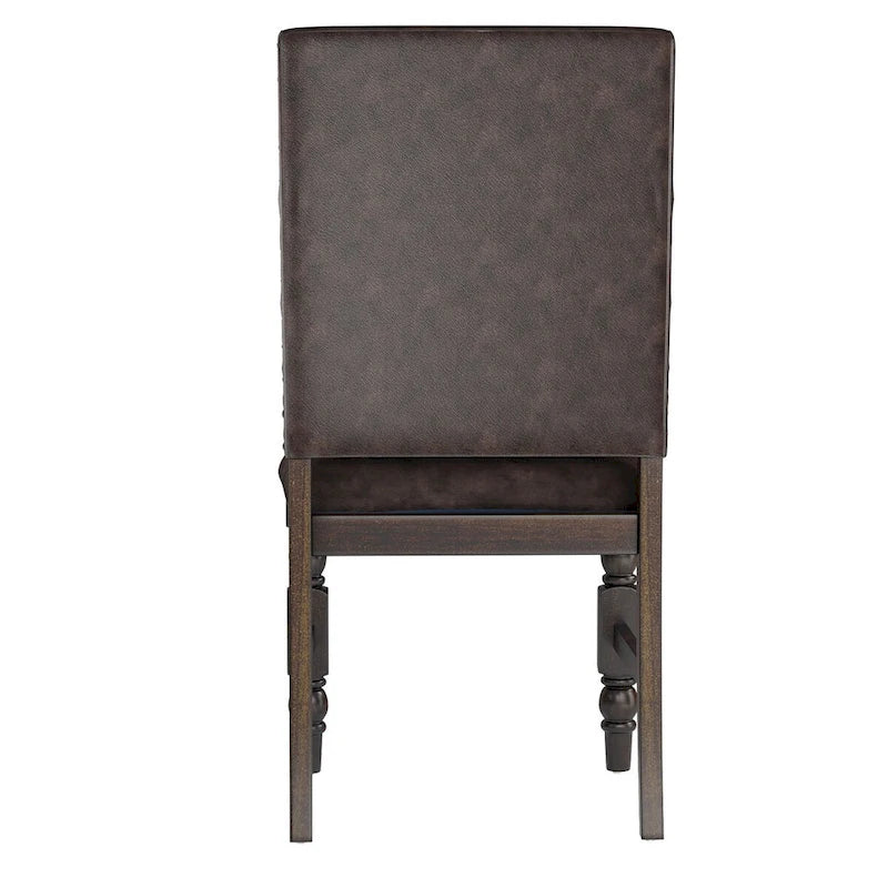 Chaises de salle à manger capitonnées avec garniture cloutée (lot de 2)
