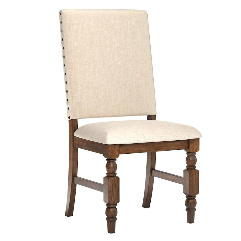 Chaises de salle à manger capitonnées avec garniture cloutée (lot de 2)
