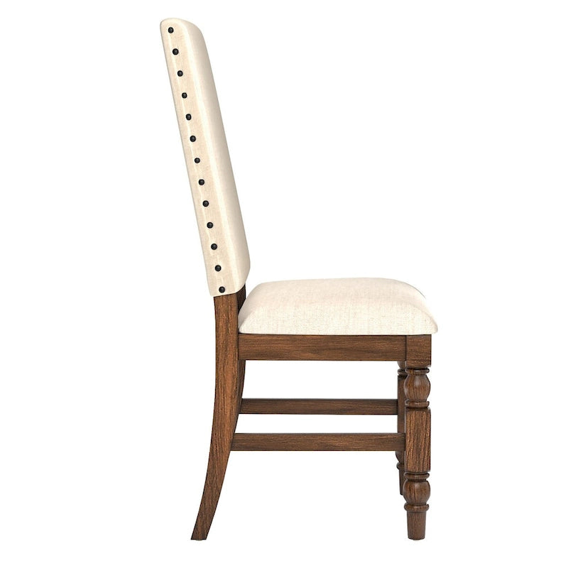 Chaises de salle à manger capitonnées avec garniture cloutée (lot de 2)