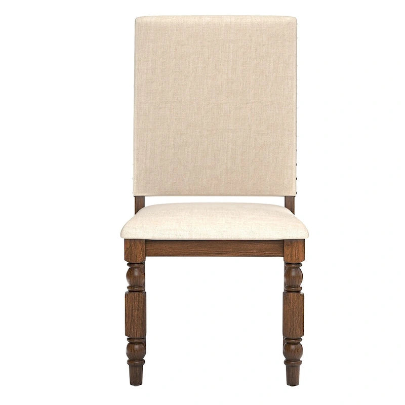 Chaises de salle à manger capitonnées avec garniture cloutée (lot de 2)