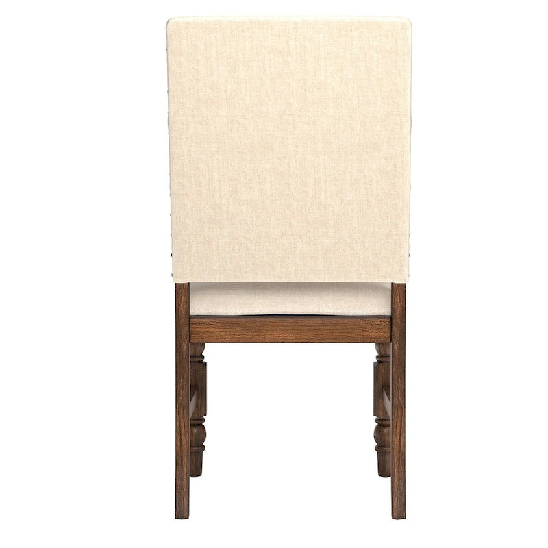 Chaises de salle à manger capitonnées avec garniture cloutée (lot de 2)