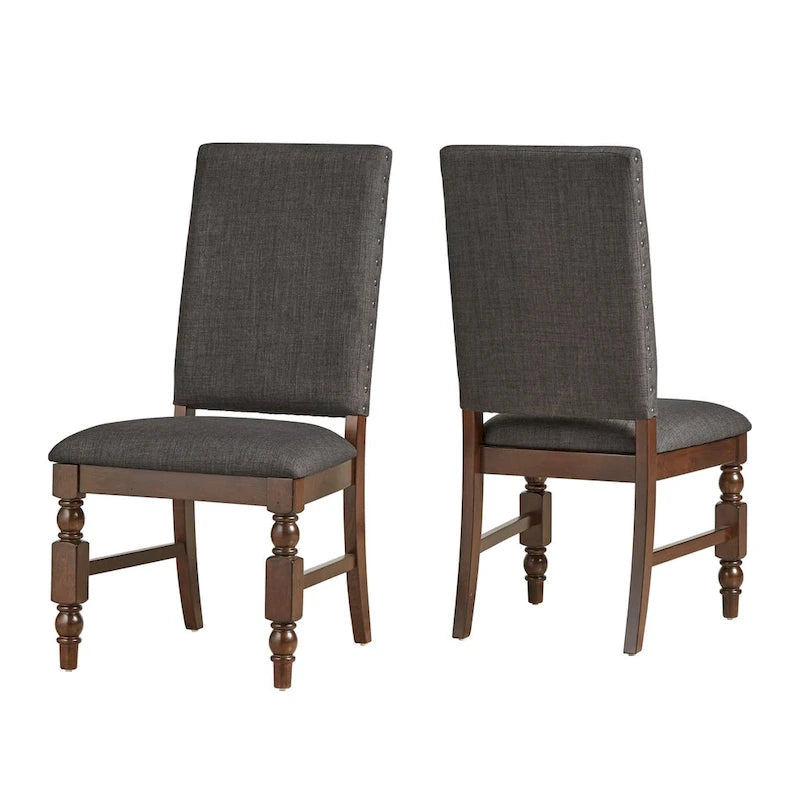 Chaises de salle à manger capitonnées avec garniture cloutée (lot de 2)