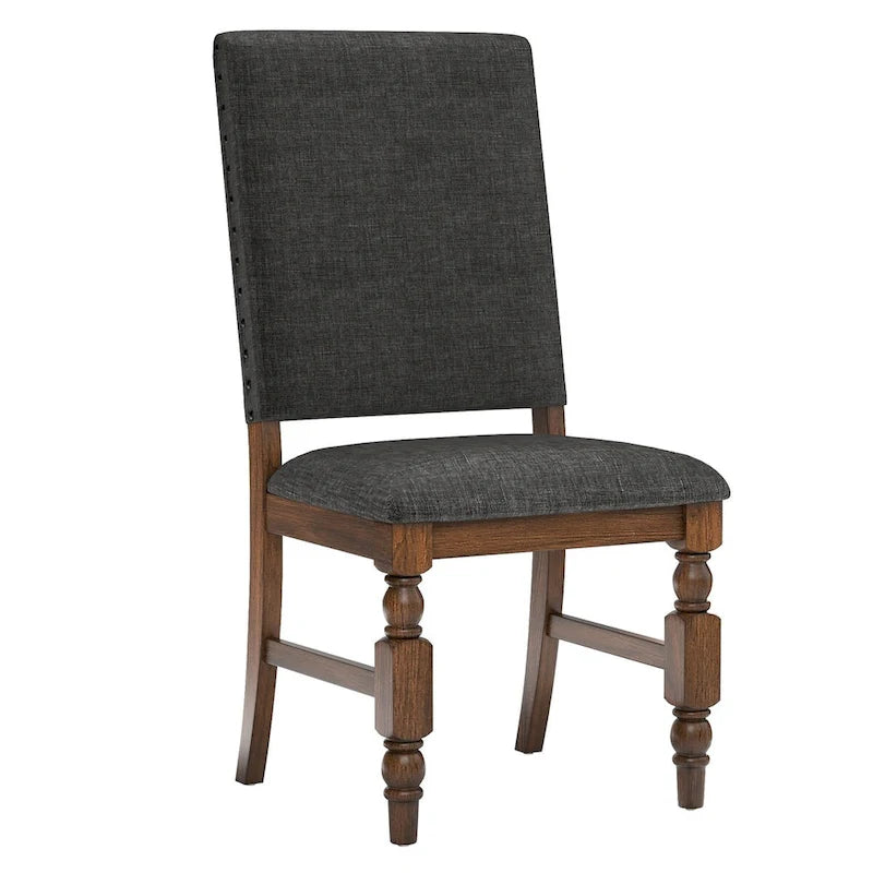 Chaises de salle à manger capitonnées avec garniture cloutée (lot de 2)