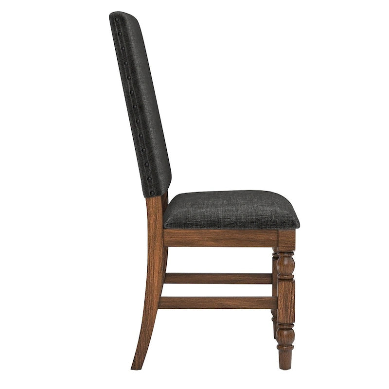 Chaises de salle à manger capitonnées avec garniture cloutée (lot de 2)