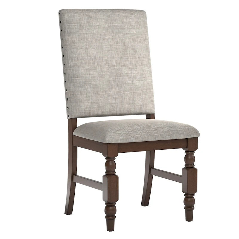 Chaises de salle à manger capitonnées avec garniture cloutée (lot de 2)