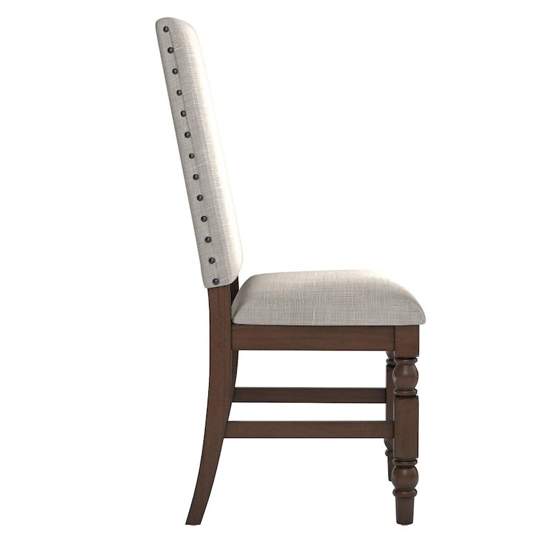 Chaises de salle à manger capitonnées avec garniture cloutée (lot de 2)