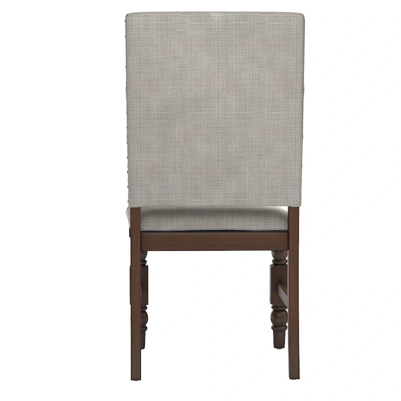 Chaises de salle à manger capitonnées avec garniture cloutée (lot de 2)