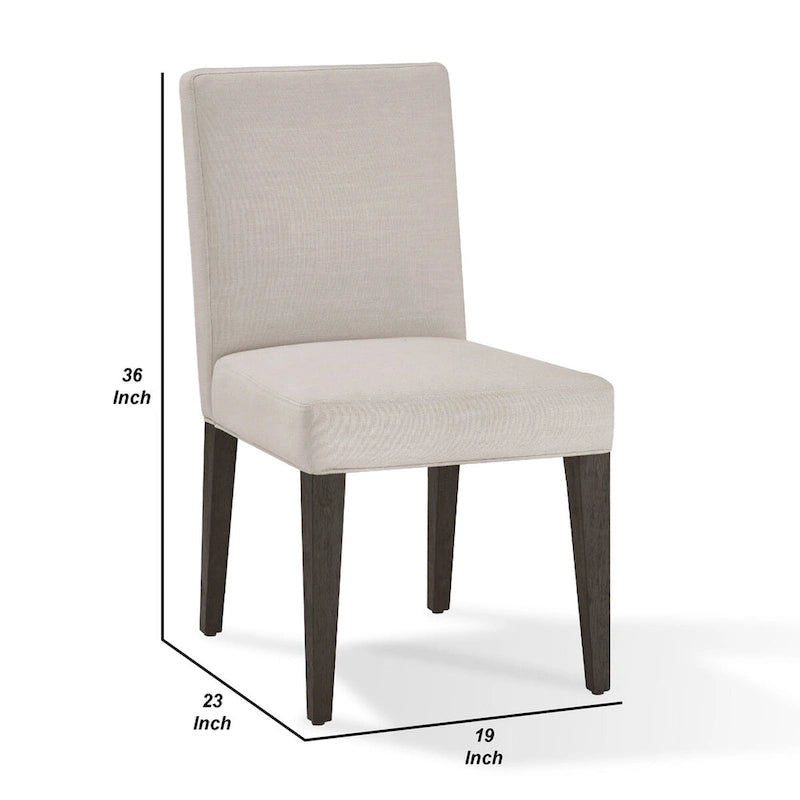 Chaises de salle à manger style moderne 19 pouces, hévéa, lot de 2, gris clair
