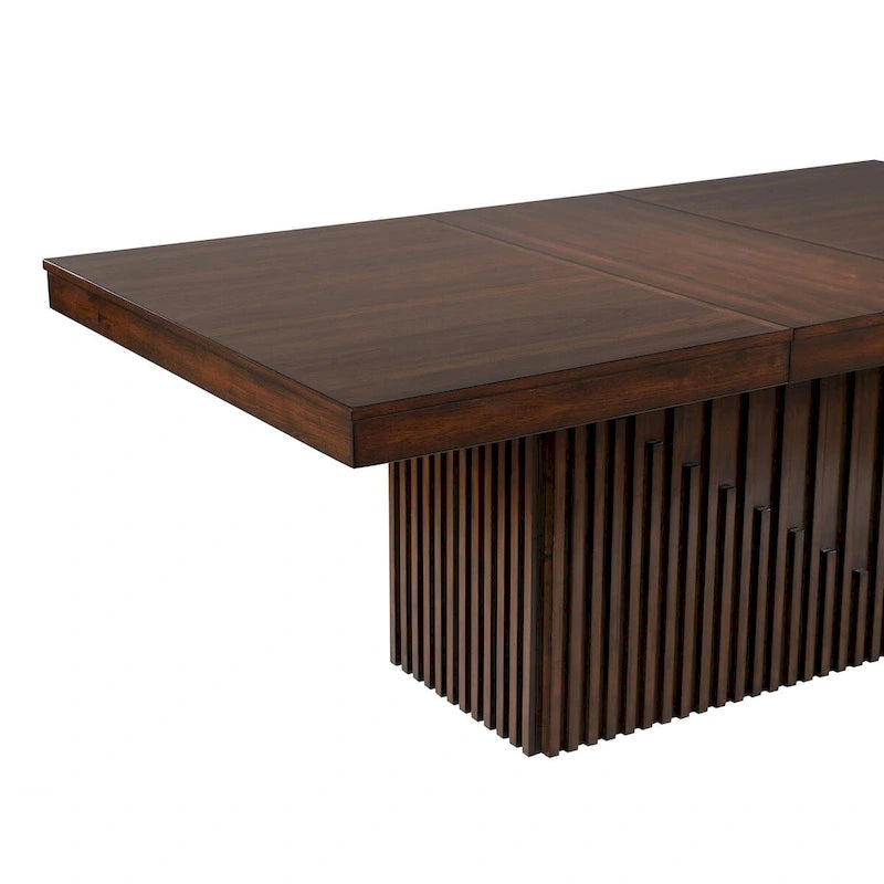 Table à manger rectangulaire détachable et extensible — Marron