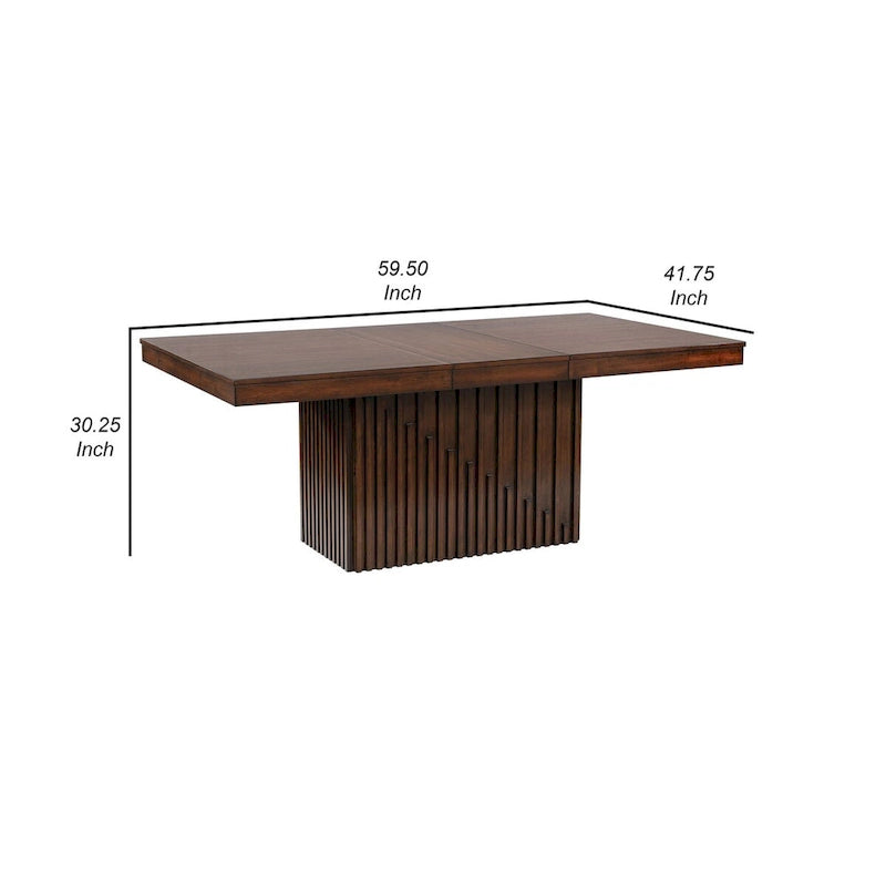 Table à manger rectangulaire détachable et extensible — Marron